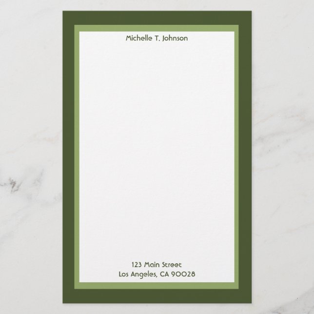 enkel grönt brevpapper (Framsida)