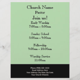 Enkel Grönt Church Flyer, Gå med oss. Reklamblad