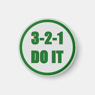 Enkel Grönt Fet 3-2-1 DO IT Motivational Keychai Magnet