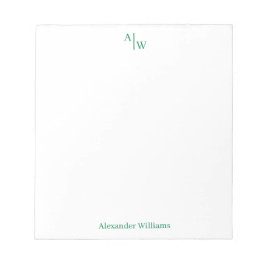 Enkel Grönt för 2 monogram första Professionell Anteckningsblock