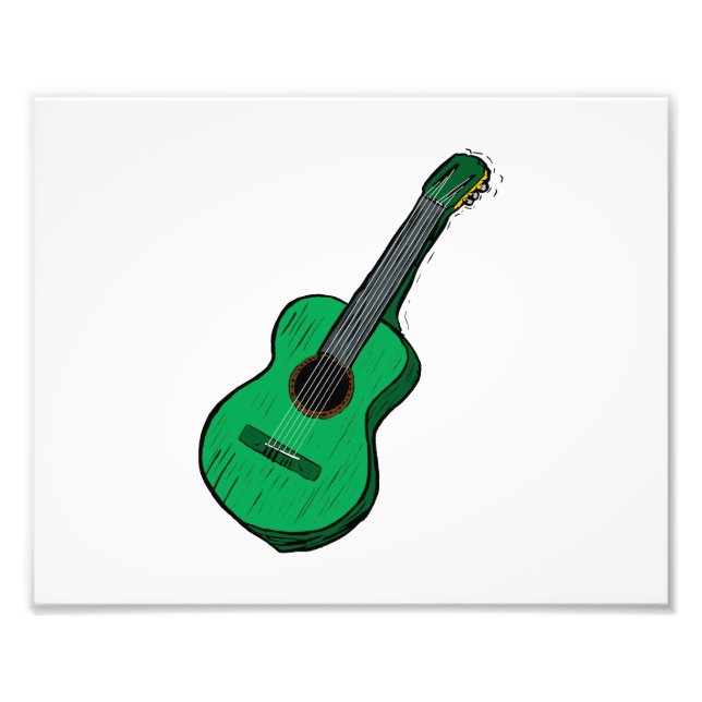 Enkel grönt för akustisk gitargrafik.png fototryck (Framsidan)