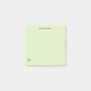Enkel Grönt för Blek av monogram för privat minnes Post-it Block