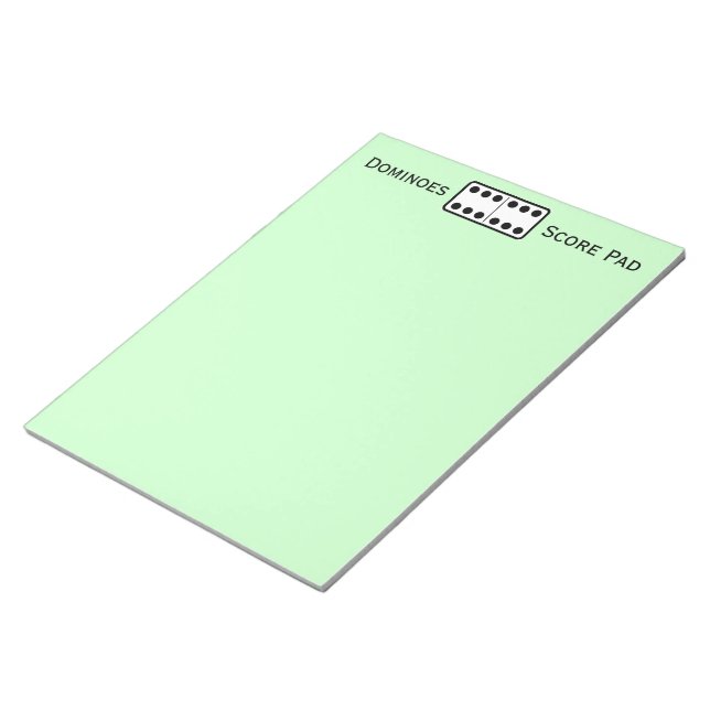 Enkel Grönt för Dubbla Sixes Domino-spel-processor Anteckningsblock (Vinklad)