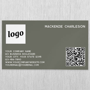 Enkel Grönt för Logotyp och QR-kodsökning Magnetiska Visitkort