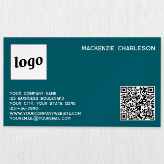 Enkel Grönt för Logotyp och QR-kodsökning Magnetiska Visitkort