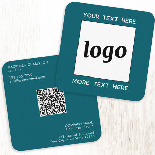 Enkel Grönt för Logotyp och textsökning QR-kod Fyrkantigt Visitkort