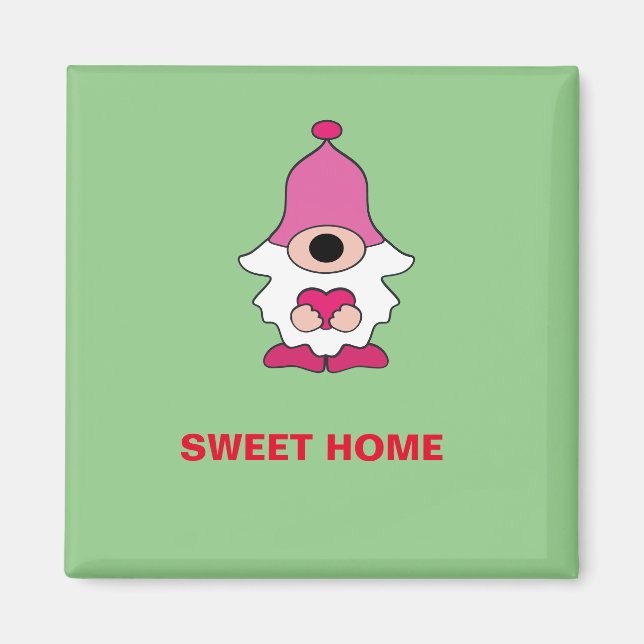 ENKEL GRÖNT GENOME SWEEME HOME MAGNET (Framsidan)