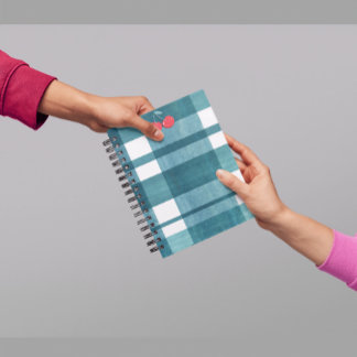 Enkel grönt-gingham anteckningsbok