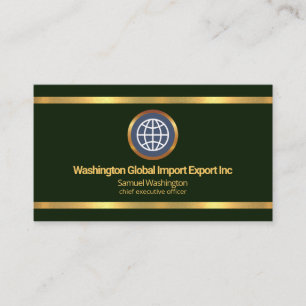 Enkel Grönt Guld Gräns Global Importera exporter Visitkort