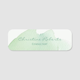 Enkel Grönt i modern Elegant, blå vattenfärg Namnbricka