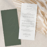 Enkel Grönt Initialer Calligraphy Bröllop Meny<br><div class="desc">Enkelt Sage Grönt Initialer Calligraphy Bröllop Menu</div>