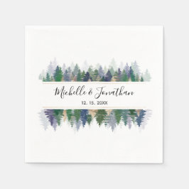 Enkel Grönt Lavender Guld Gräs Träd Bröllop Pappersservett