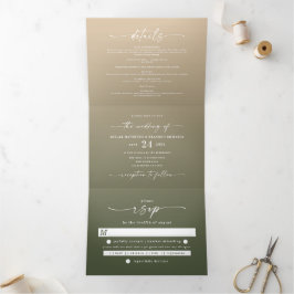 Enkel Grönt och Gult Guld Ombre Bröllop