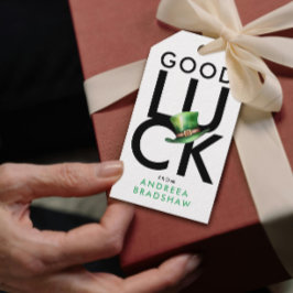 Enkel Grönt och vit St. Patrick Dag Hat Presentetikett