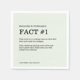 Enkel grönt Vita Bröllop-fakta Pappersservett