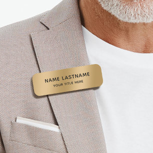 Enkel grundläggande Faux Guld-titel för säkerhetsp Namnbricka