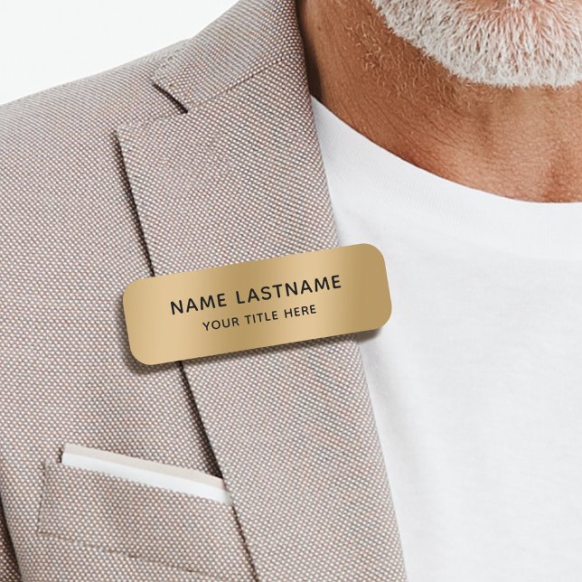 Enkel grundläggande Faux Guld-titel för säkerhetsp Namnbricka (Skapare uppladdad)