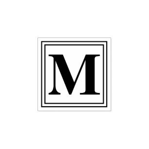 Enkel Grundläggande Monogram Initial Stämpel