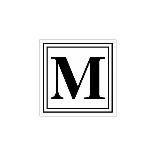 Enkel Grundläggande Monogram Initial Stämpel (Tryck)