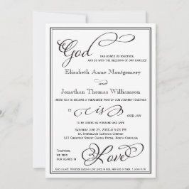 Enkel gud är inbjudan till Kärlek Christian Weddin