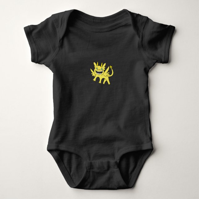 Enkel gul drakbaby topp t shirt (Framsida)