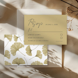 Enkel gul ginkgoblad bröllops RSVP-kort OSA Kort
