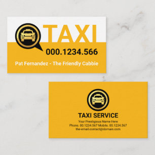 Enkel gul taxitjänstskikt visitkort