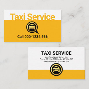 Enkel gul taxitjänstskikt visitkort