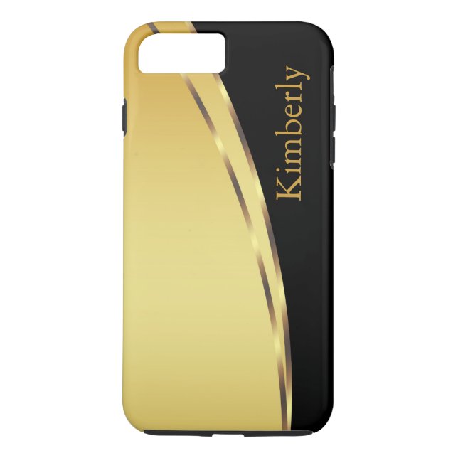 Enkel Guld Black Classy Bling Stil Case-Mate iPhone Skal (Baksida)