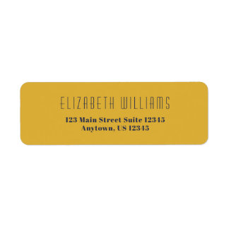 Enkel Guld Blue Modern Return-adressetikett Returadress Etikett
