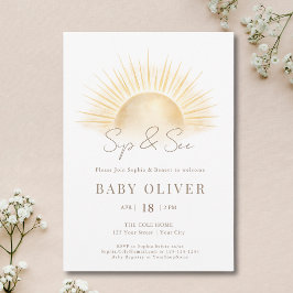 Enkel Guld Boho Sol Sippra Och Se Inbjudningar