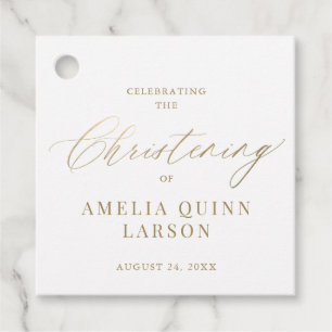 Enkel Guld Calligraphy-skript i Elegant Christenin Gåvor Etiketter