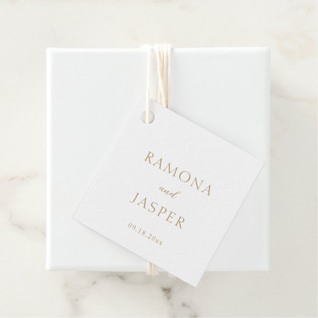 Enkel Guld, djärv modern Bröllop Gåvor Etiketter (På plats)