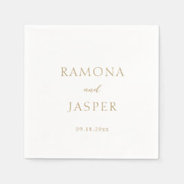 Enkel Guld, djärv modern Bröllop Pappersservett