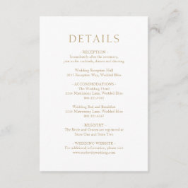 Enkel Guld, djärv modern Bröllop Tilläggskort