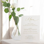 Enkel Guld-Elegant-kalligrafi Bröllop Meny<br><div class="desc">Enkel och Elegant Guld Calligraphy Bröllop Menus: Den här mjuka romantiska bröllop-menyn har elegant guld calligraphy och script typsnitt.</div>