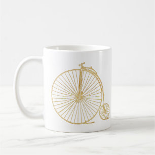 Enkel Guld gammal, fastiserad Unicle Line Teckning Kaffemugg