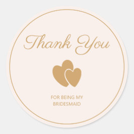 Enkel Guld Hjärtlig Tack Runt Klistermärke