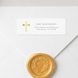 Enkel Guld Kor Christian Returadress Returadress Etikett