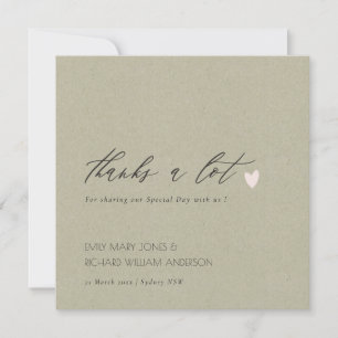 ENKEL GULD KRAFT HEART SCRIPT BRÖLLOP TACK KORT
