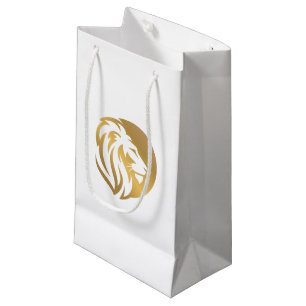 Enkel guld lejon Leo logotyp