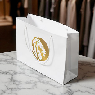 Enkel guld lejon Leo logotyp
