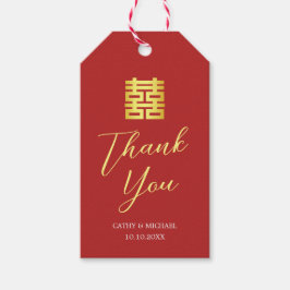Enkel guld, modern kinesisk Tack bröllop Presentetikett