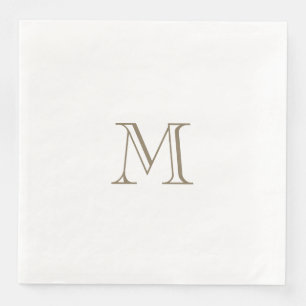 Enkel Guld Monogram Pappersservett