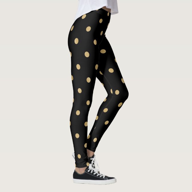 Enkel Guld Polka dots Leggings (Höger)