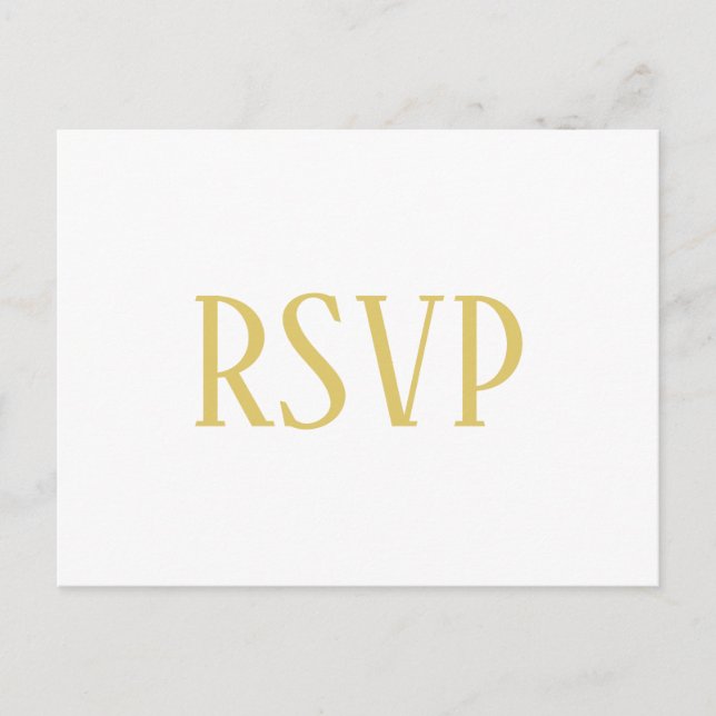 Enkel Guld - RSVP/Middagsval Postkort Vykort (Framsida)