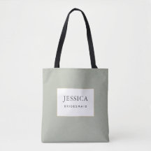 Enkel Guld Sage Grönt Elegant Bridesmaid Tote Bag