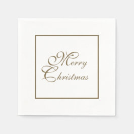 Enkel Guld-skript i Elegant Papper jul i vit Pappersservett