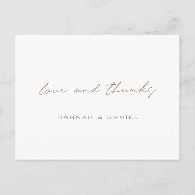 Enkel Guldbröllop Tack Kort (Framsida)