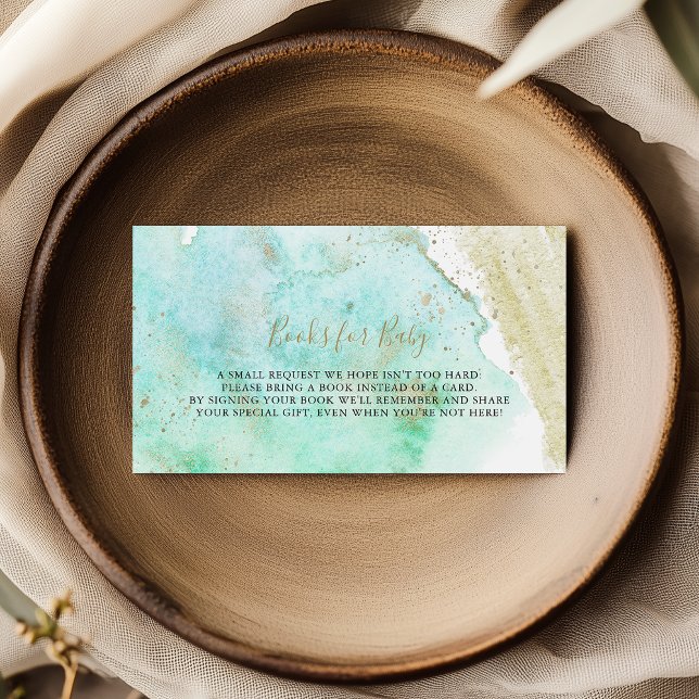 Enkel guldfärgad och grön förfrågan om babyshowerb tilläggskort (Skapare uppladdad)